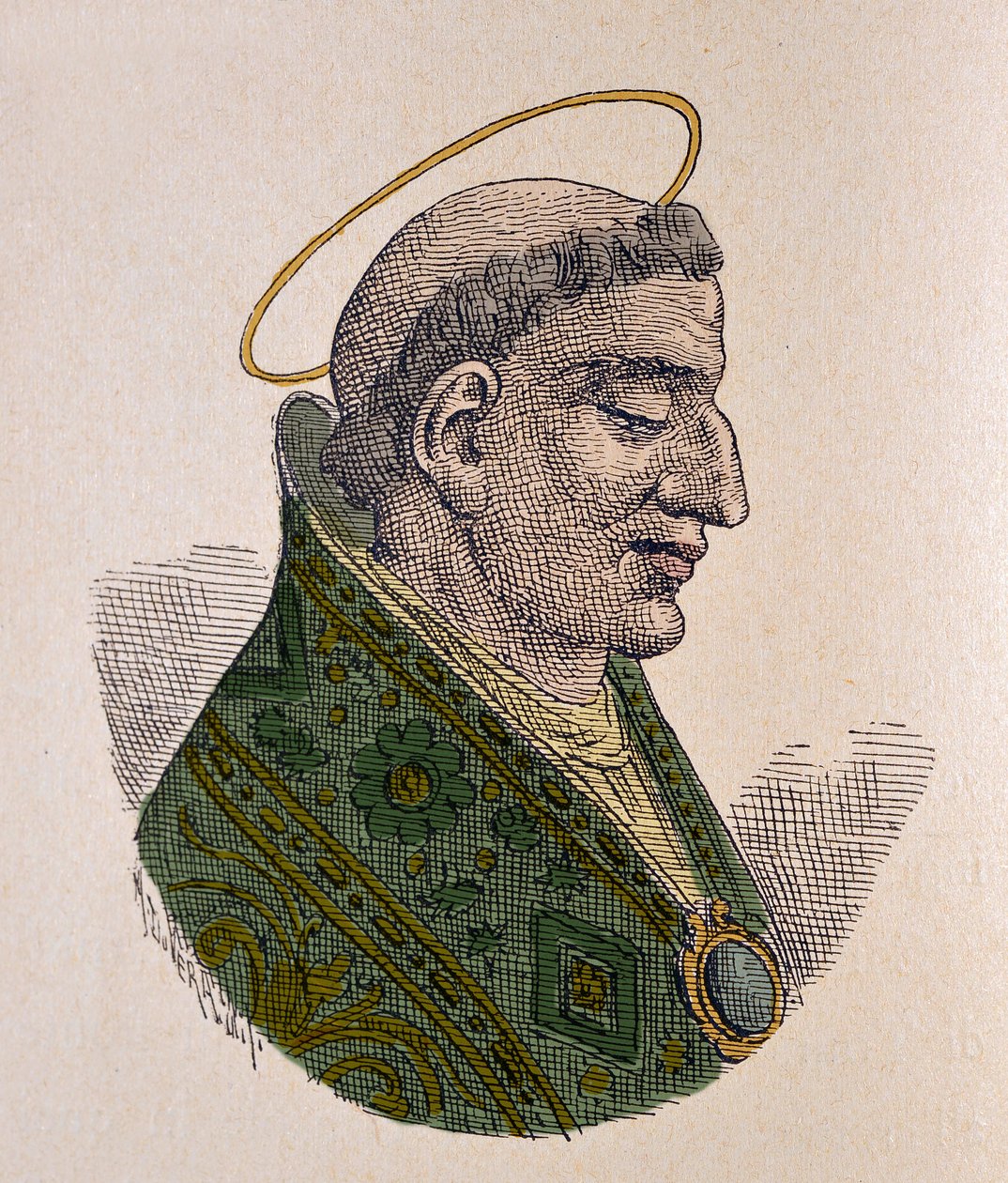 Portret papieża świętego Agathona (Agatho lub Agatone) (678-681) autorstwa Italian School