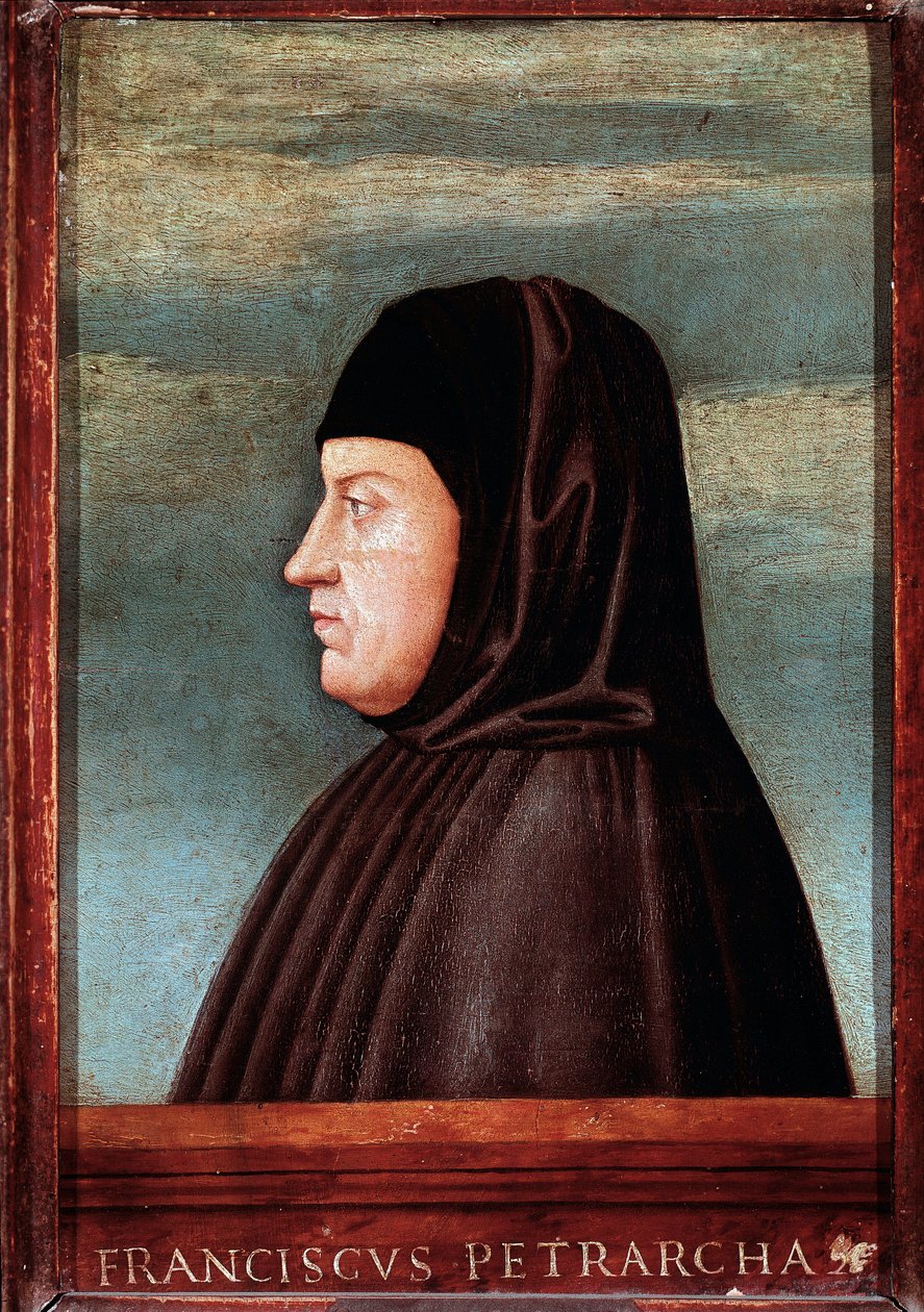 Portret poety Francesco Petrarca z Petrarki (1304-1374) Obraz szkoły weneckiej. Rzym z XV wieku, Galleria Borghese autorstwa Italian School