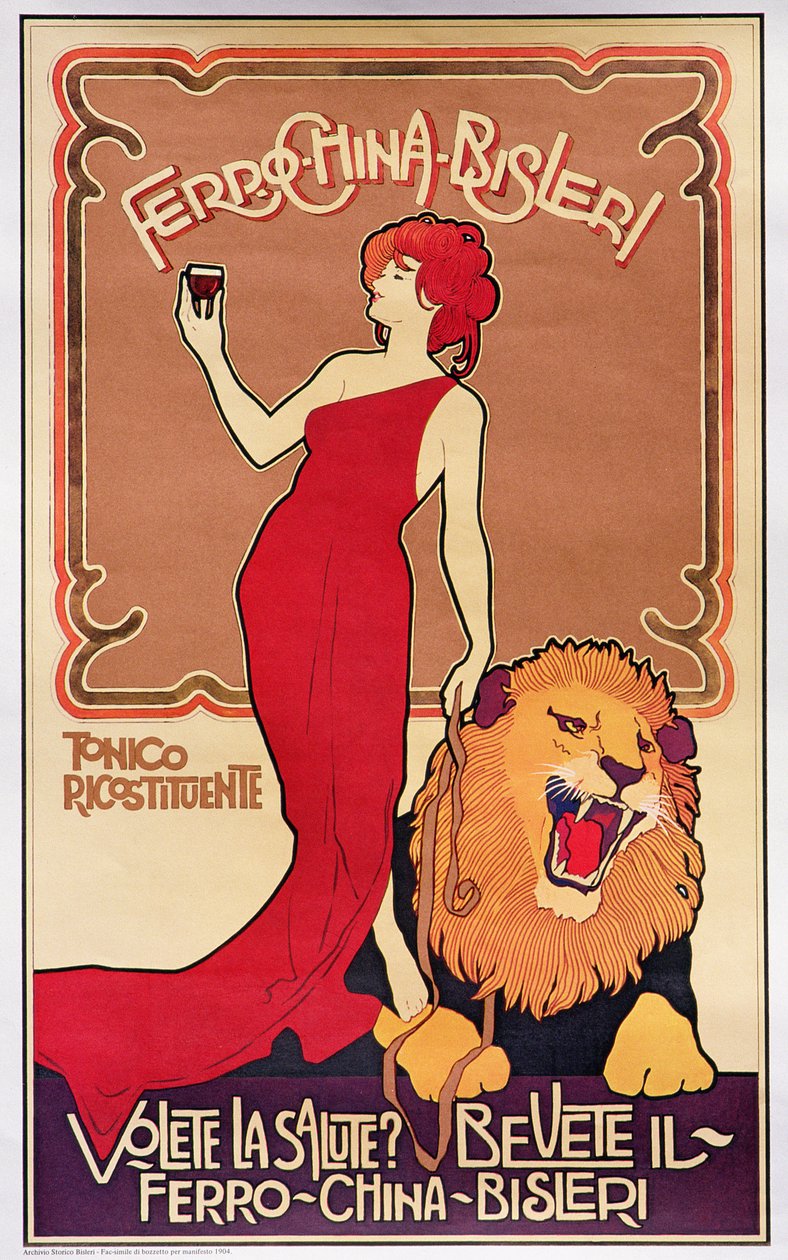 Plakat reklamowy "Bislieri Liqueur" 1904 (litografia) autorstwa Italian School