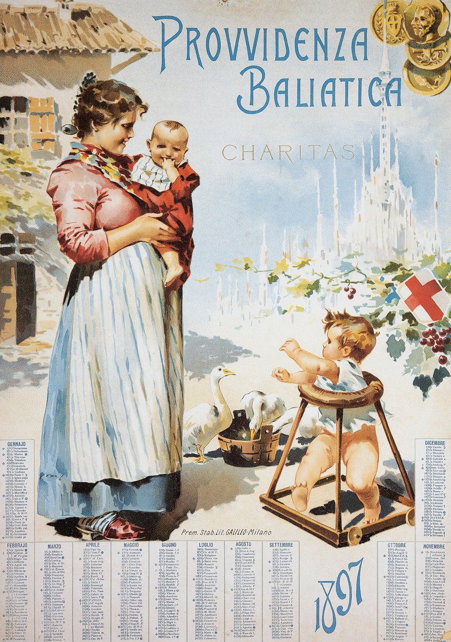 Asysta dla pielęgniarek, Charitas, kalendarz autorstwa Italian School