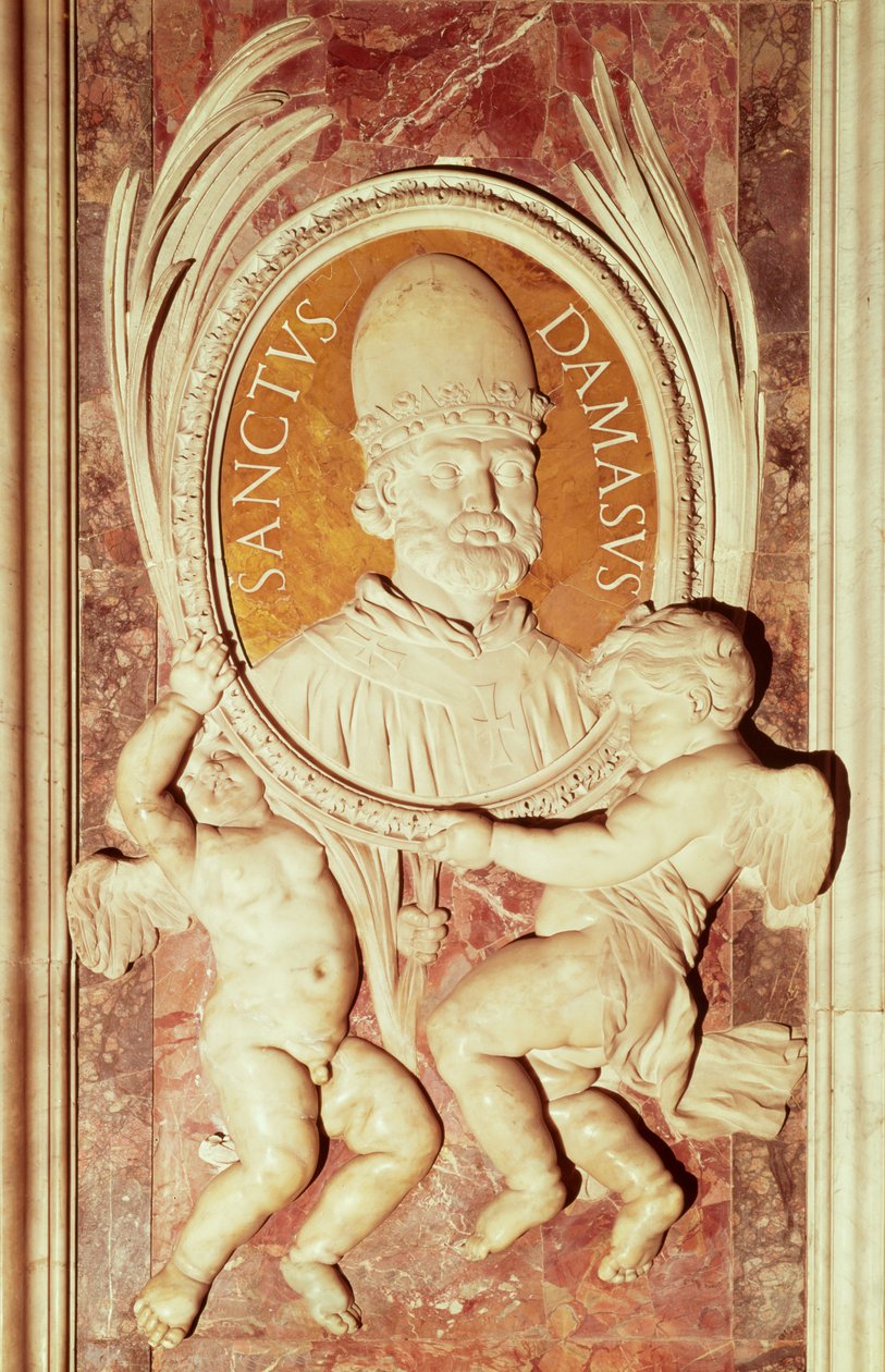 Relief Damazusa I (ok.304-84) na pilastrze nawy (marmur) autorstwa Italian School