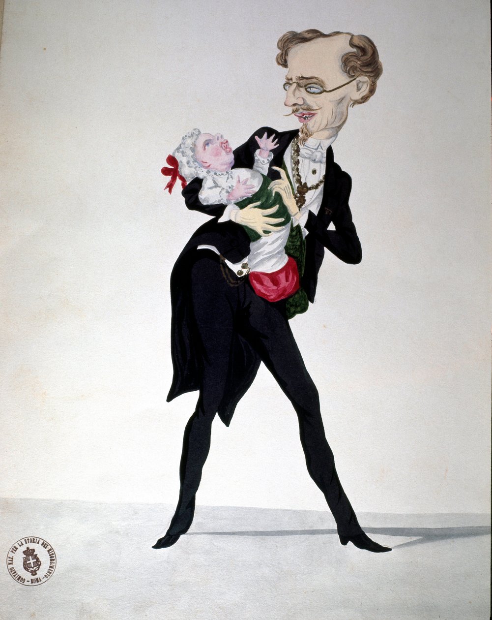 Risorgimento: rysunek przedstawiający ministra finansów Bettino Ricasoli (1809-1880) 1865 Museo Nazionale del Risorgimento Rzym autorstwa Italian School