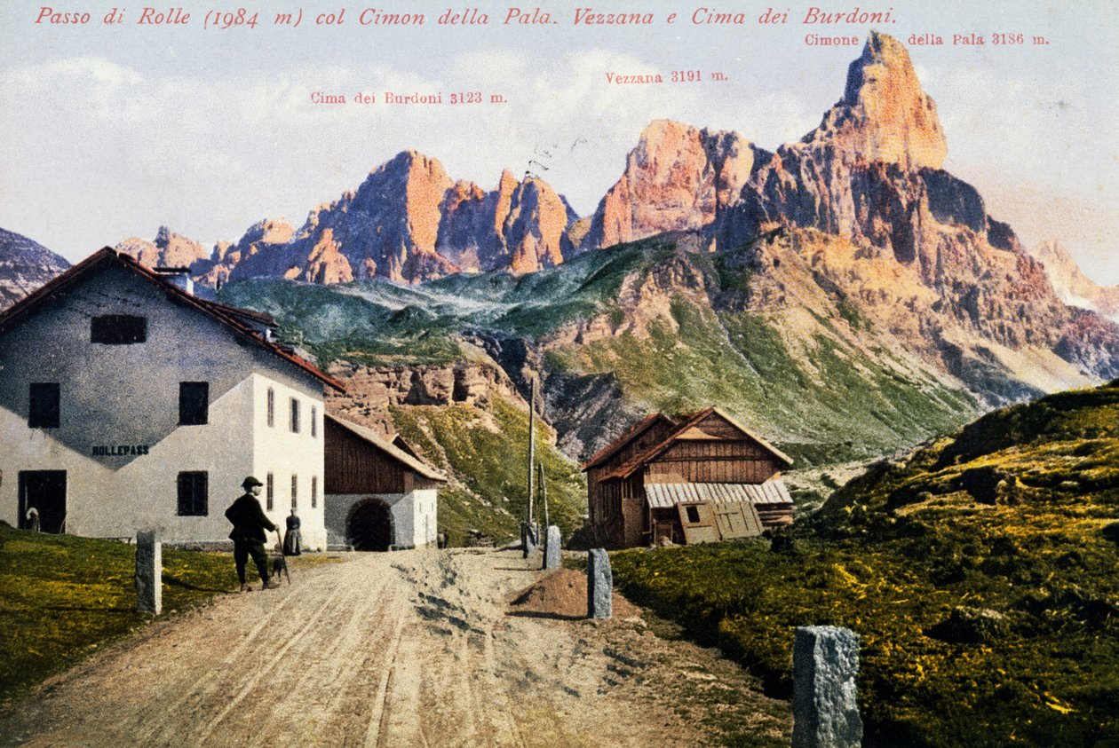 Przełęcz Rolle, pocztówka, Trydent-Górna Adyga, Włochy, XX wiek autorstwa Italian School