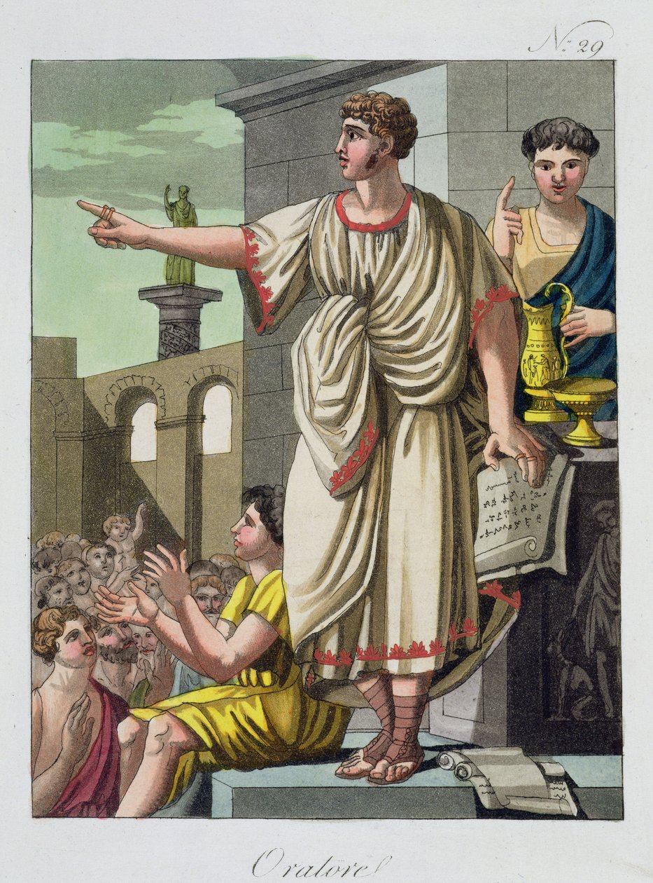 Orator rzymski, z LAntica Roma, 1825 autorstwa Italian School