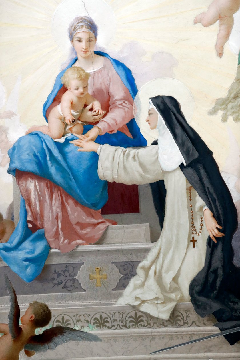 Kościół św. Katarzyny (kościół św. Katarzyny). Święta Katarzyna i Dziewica z Dzieciątkiem. Varazze. Włochy. autorstwa Italian School