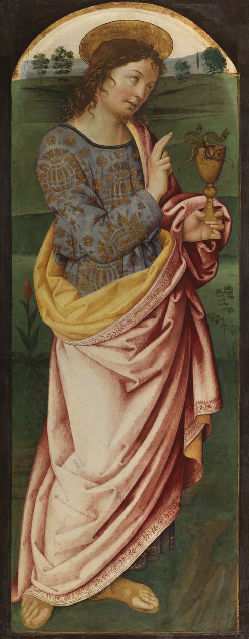 Św. Jan Ewangelista, ok. 1470-90 (tempera na desce) autorstwa Italian School