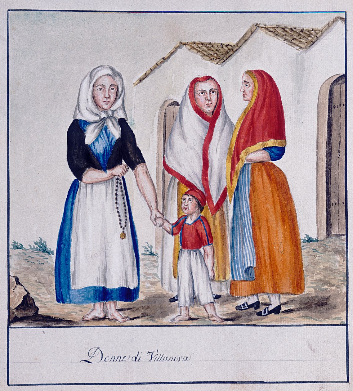 Sardyńskie stroje Villanova, wydrukowane ms.258, kolekcja Luzzetti autorstwa Italian School