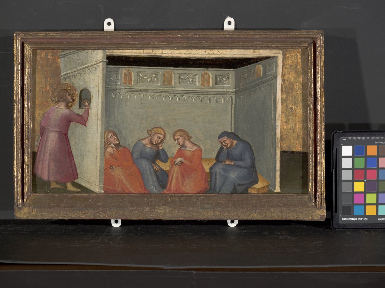 Scena z legendy o św. Mikołaju (tempera i złoto na desce) autorstwa Italian School