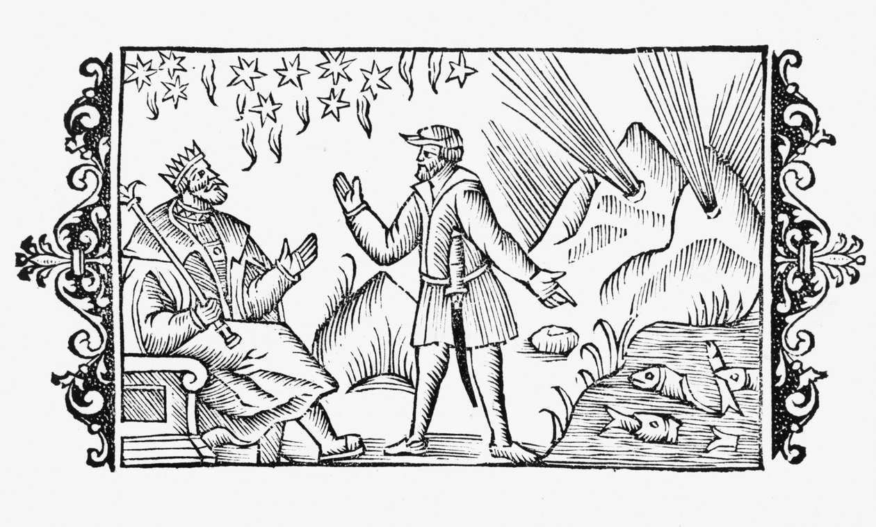 Scena wróżbiarstwa, ilustracja z Historii Północy Olausa Magnusa (1490-1558), wydana w Rzymie, 1555 autorstwa Italian School