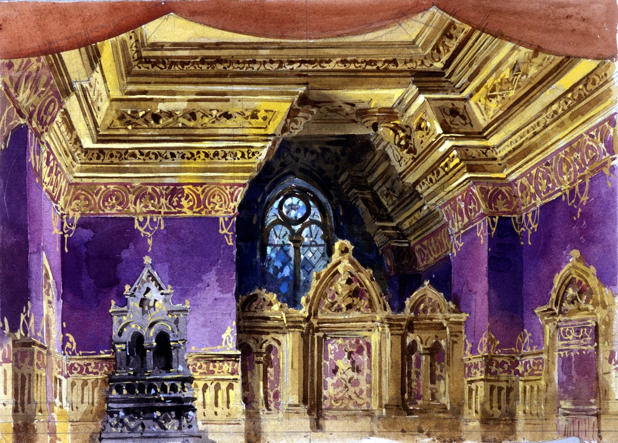 Scenografia do opery „Lukrecja Borgia” Gaetano Donizettiego, Mediolan, 1833 autorstwa Italian School
