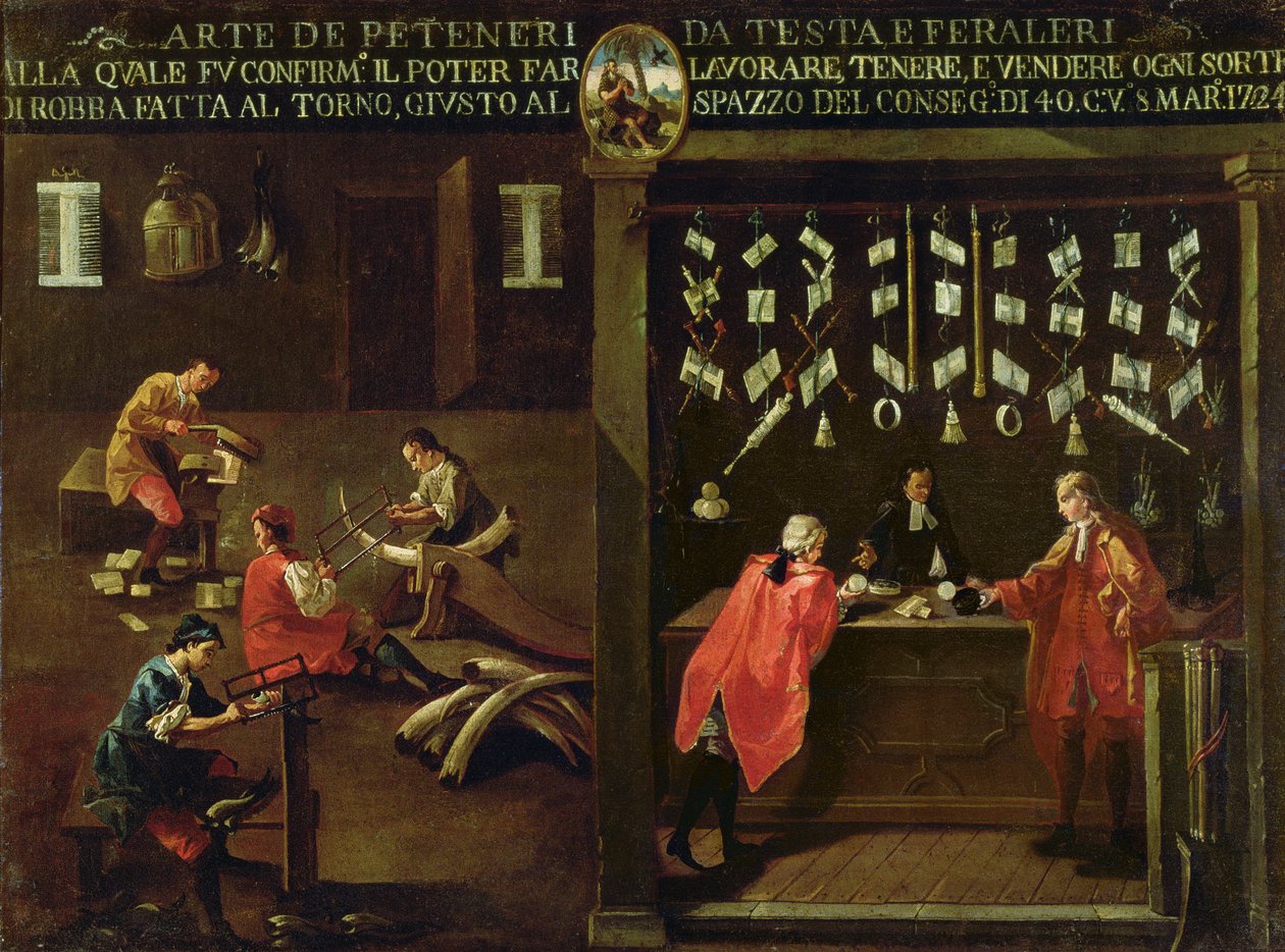 Znak gildii grzebienia weneckiego (panel) autorstwa Italian School