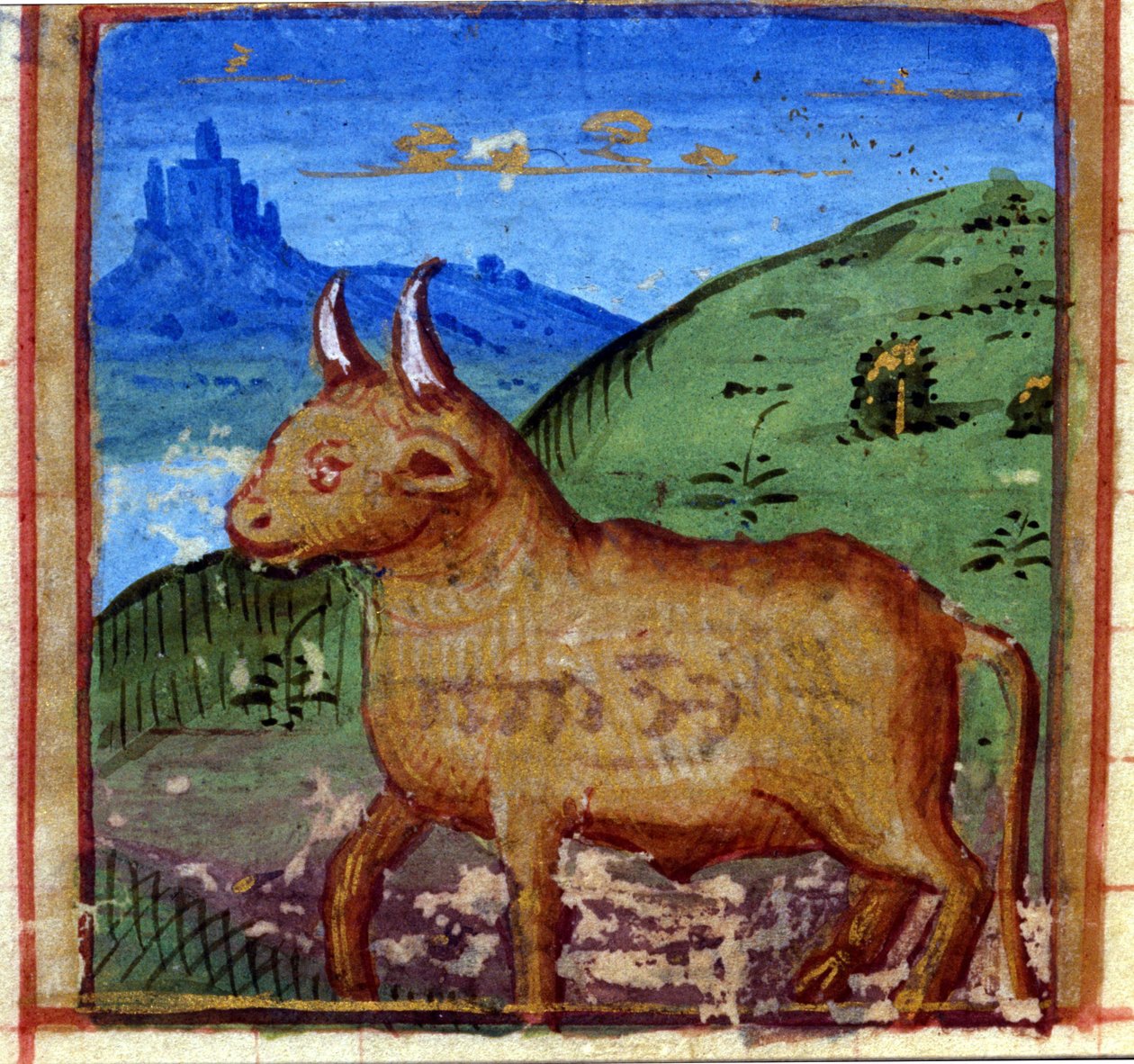 Sign of the bull. Italian Horoscope, mid-15th century.   1398344   pl       polish Successfully Translated  Original: Wild geese, Momoyama or Edo period, 1568-1640. Translat: Wild geese, Momoyama or Edo period, 1568-1640. 1164651 pl polish Successfully Tra autorstwa Italian School