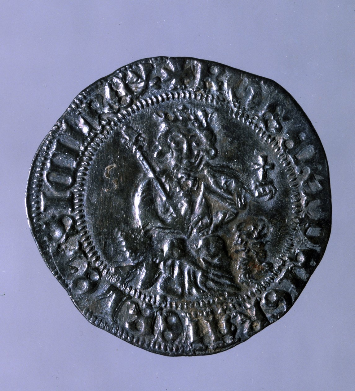 Srebrna moneta wybita w czasach króla Neapolu Roberta I Anjou (1275-1343). autorstwa Italian School