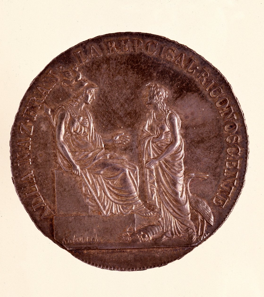 Srebrne ecu z Mediolanu. 16.06.1800. Średnica 3,9 cm Neapol, muzeum archeologiczne autorstwa Italian School