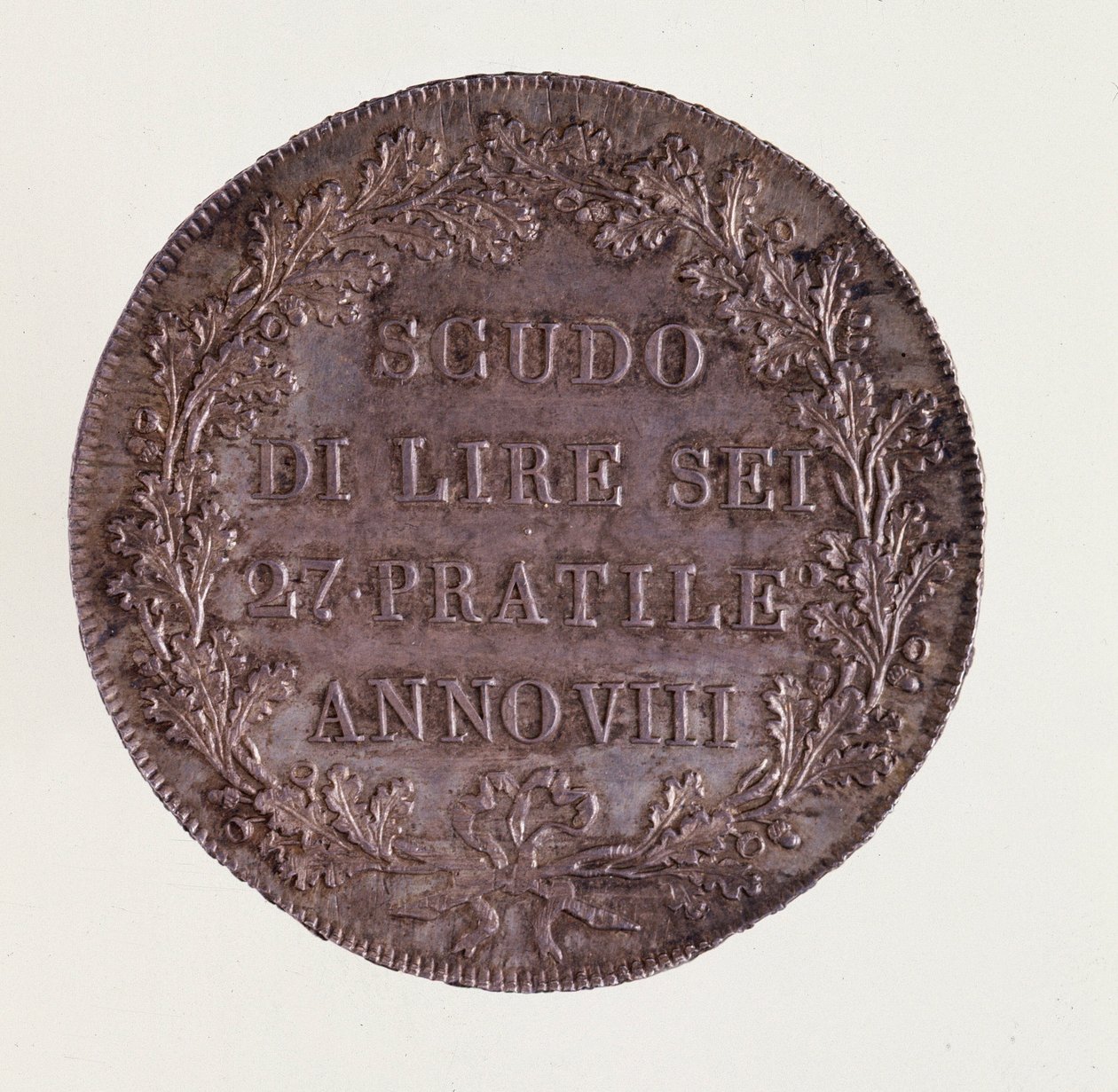 Srebrne ecu z Mediolanu. 16.06.1800. Średnica 3,9 cm Neapol, muzeum archeologiczne autorstwa Italian School
