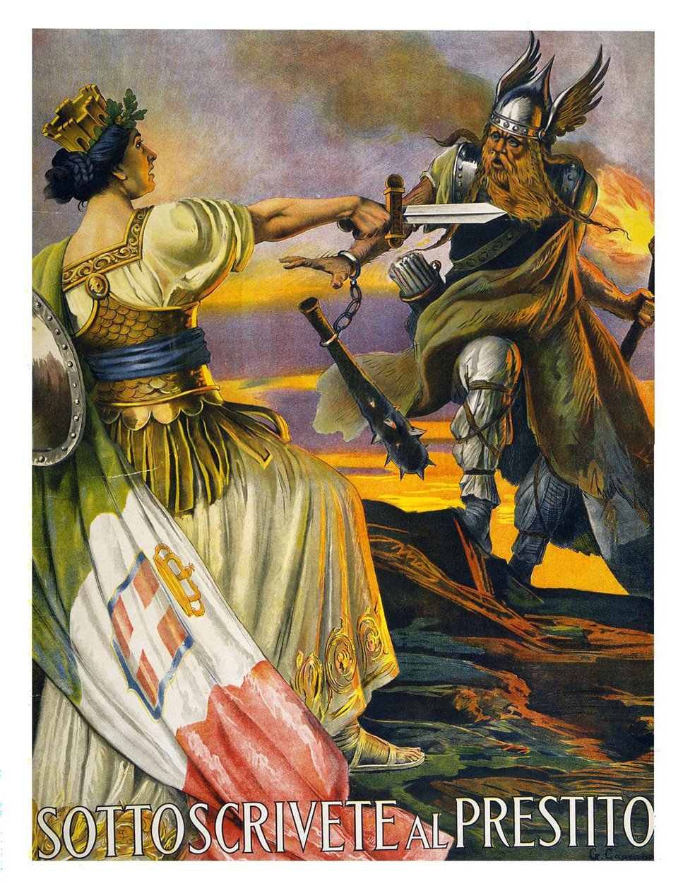 "Subskrybuj pożyczkę", plakat z pierwszej wojny światowej autorstwa Italian School