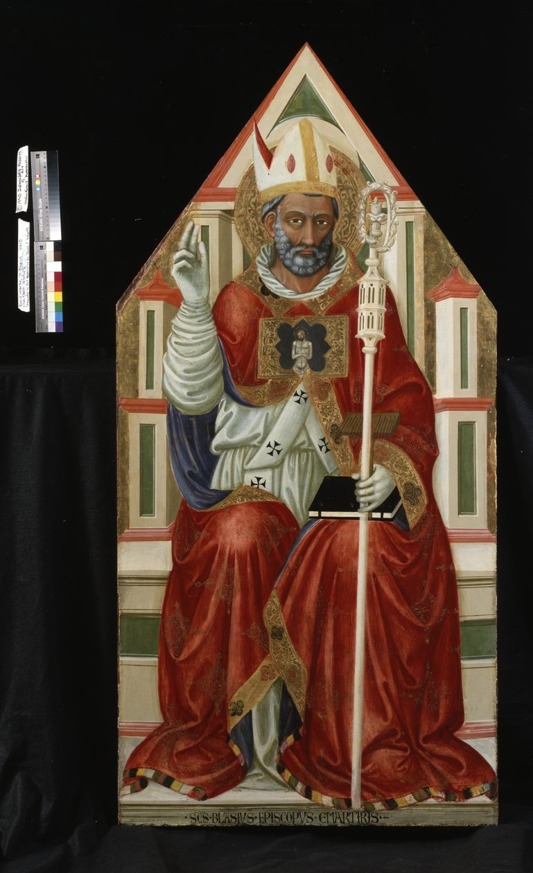Św. Błażej (tempera i złoto na drewnie) autorstwa Italian School