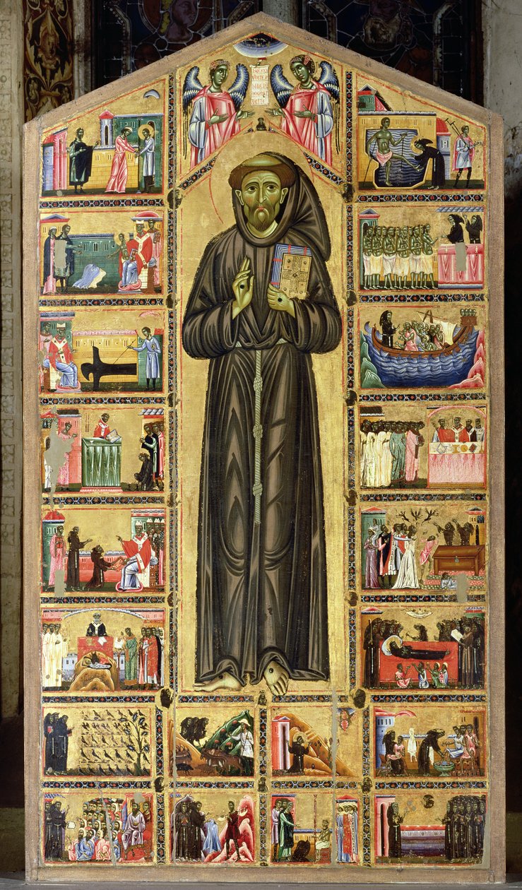 Św. Franciszek i sceny z jego życia, kaplica Bardi (tempera na desce) autorstwa Italian School