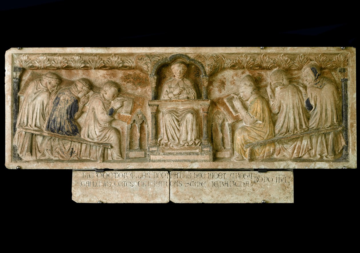 Studenci po kursie Bonifacio Galluzziego (Płyta nagrobna, ok. 1346) autorstwa Italian School