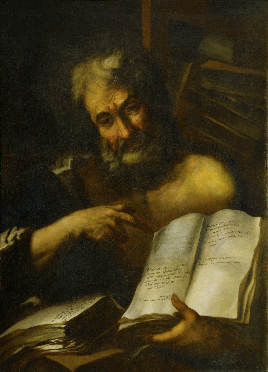 Studium głowy mężczyzny: jeden z ojców, 1699 autorstwa Italian School