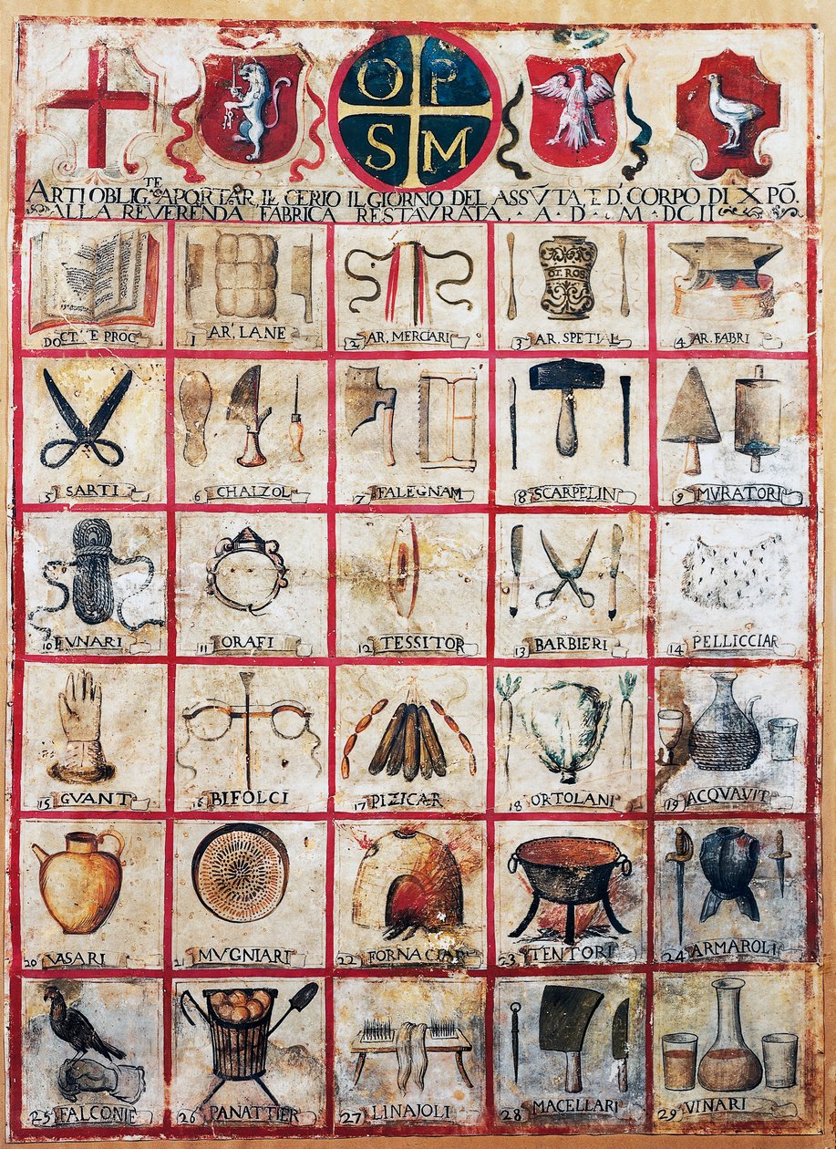 Symbole sztuki i rzemiosła miasta Orvieto autorstwa Italian School