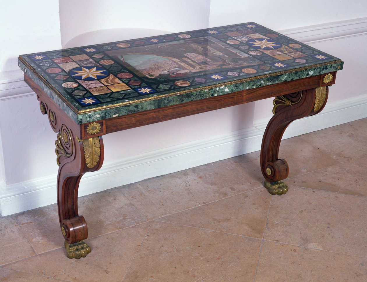 Blat przedstawiający Koloseum, według projektu Antonio Ciocciego (fl.1722-92) (pietra dure) (para: 316265) autorstwa Italian School