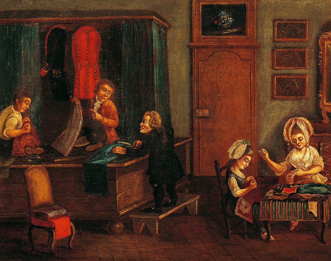 Zakład krawiecki, Włochy autorstwa Italian School