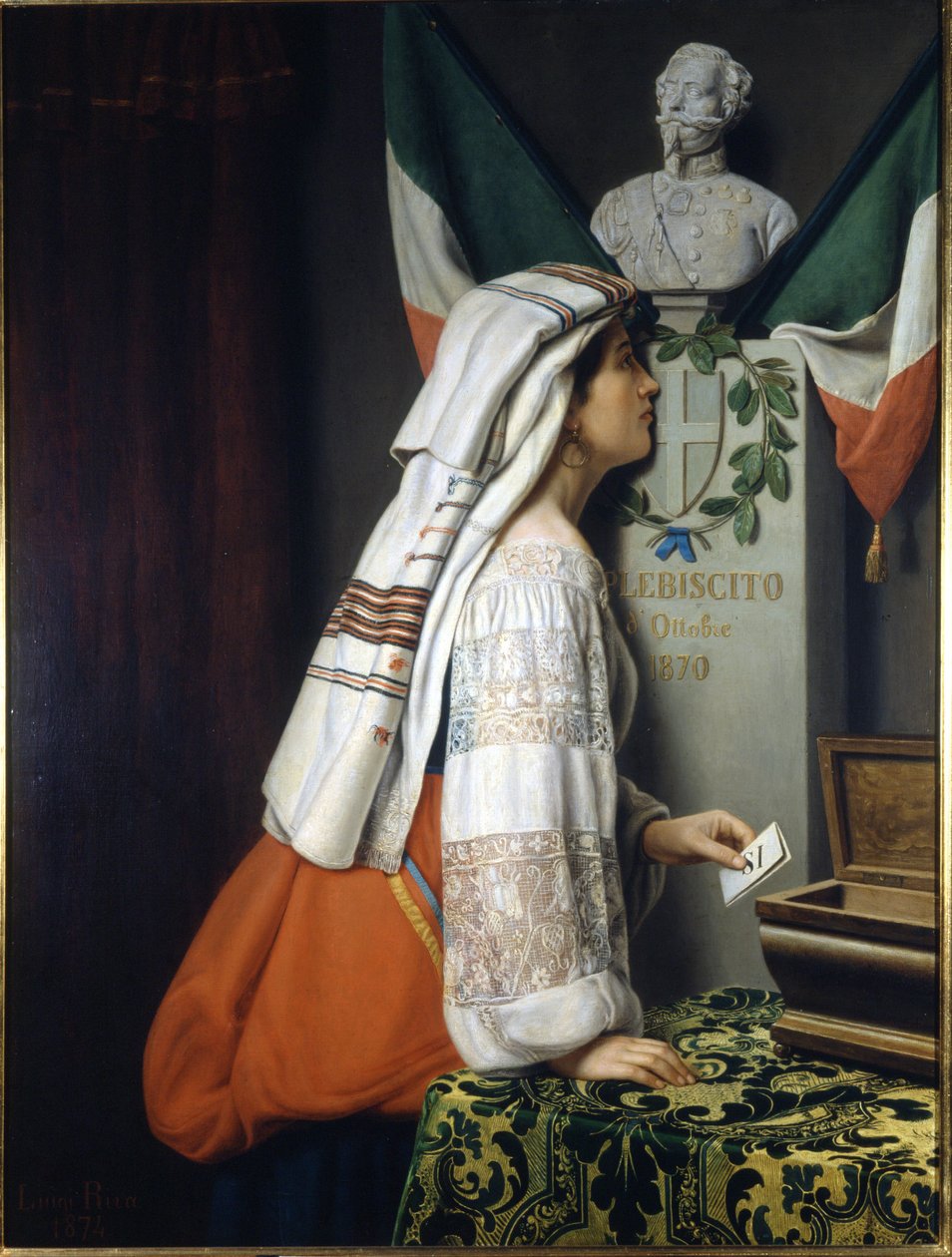 Plebiscyt 1870. Z tej okazji Włosi głosowali za jednością Włoch. Museo del Risorgimento. Mediolan autorstwa Italian School