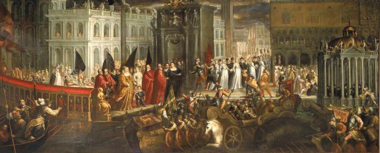 Przybycie Morosiny Morosini Grimani do Palazzo Ducale w Wenecji autorstwa Italian School