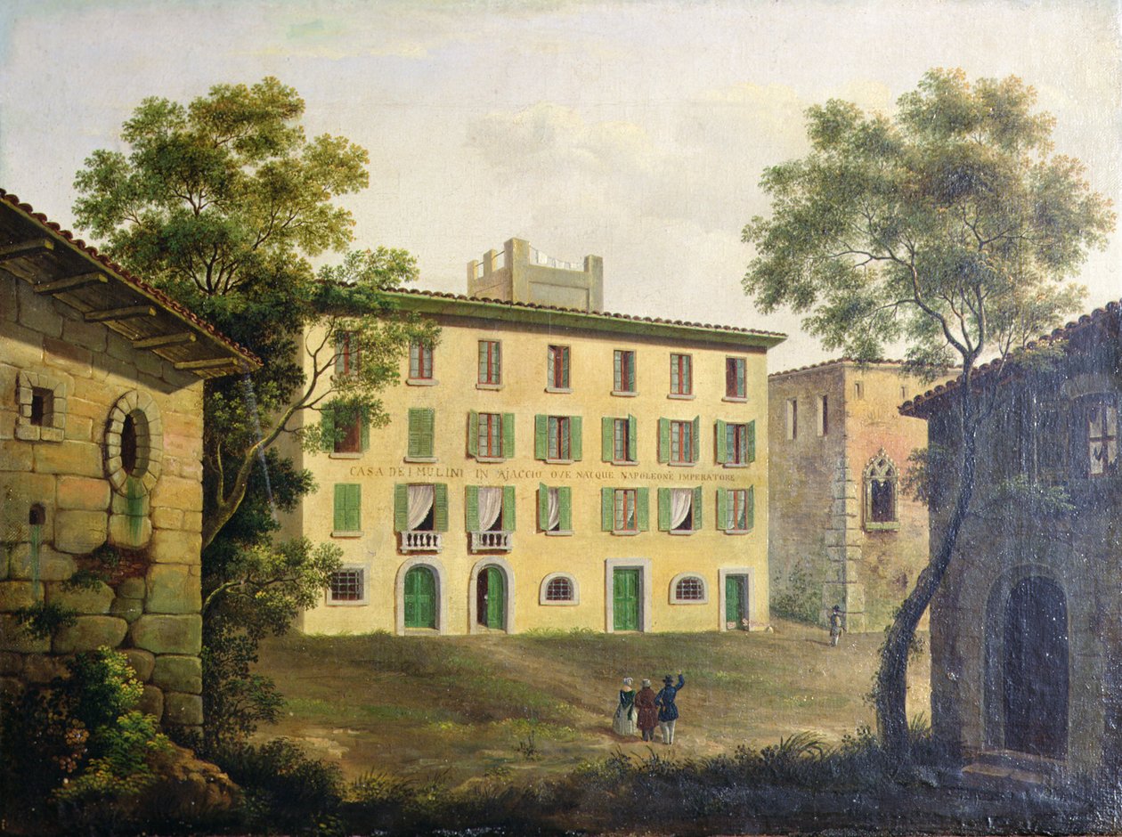 Miejsce urodzenia Napoleona, Ajaccio, Korsyka (olej na płótnie) autorstwa Italian School