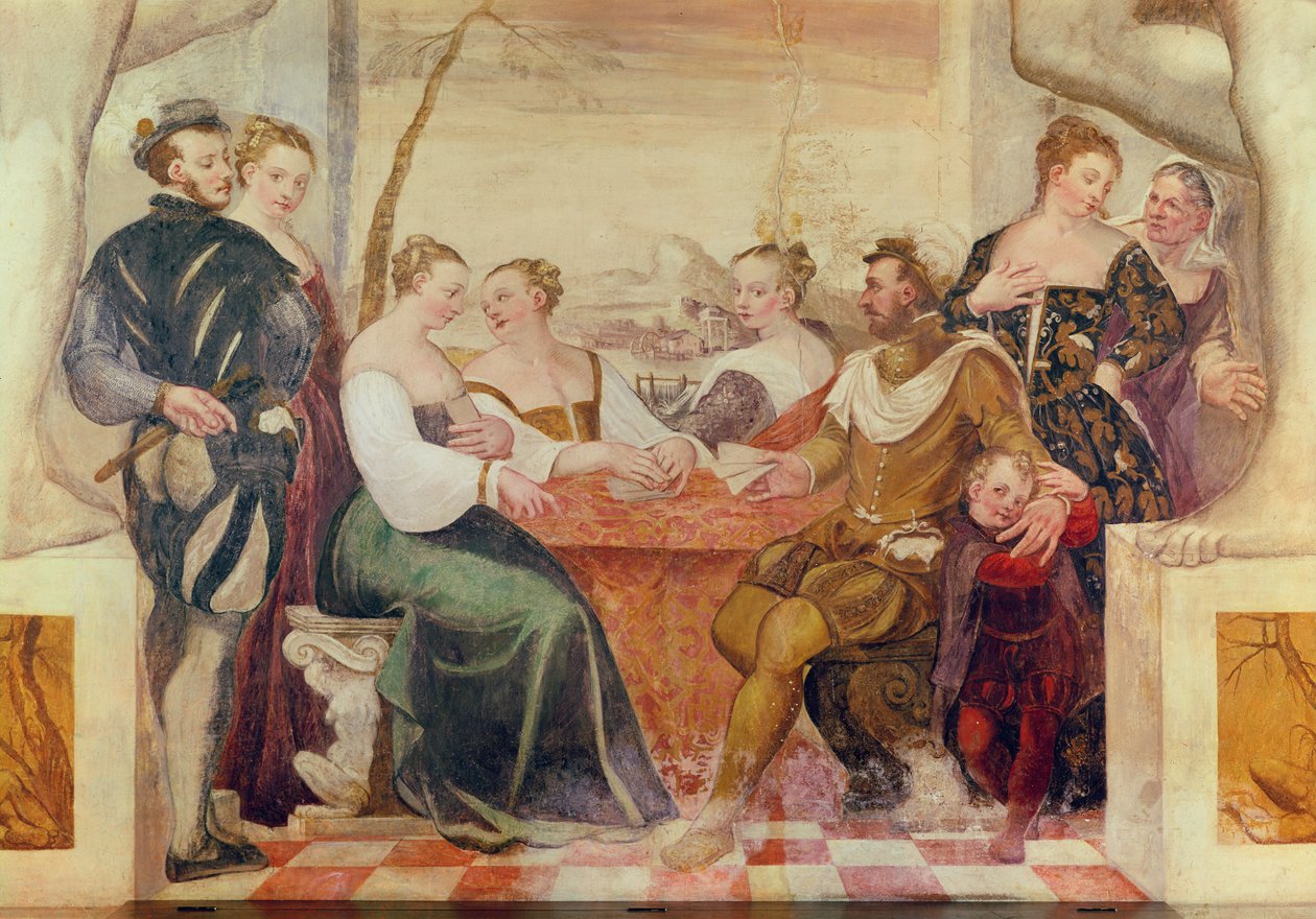 Gra karciana, 1570 autorstwa Italian School