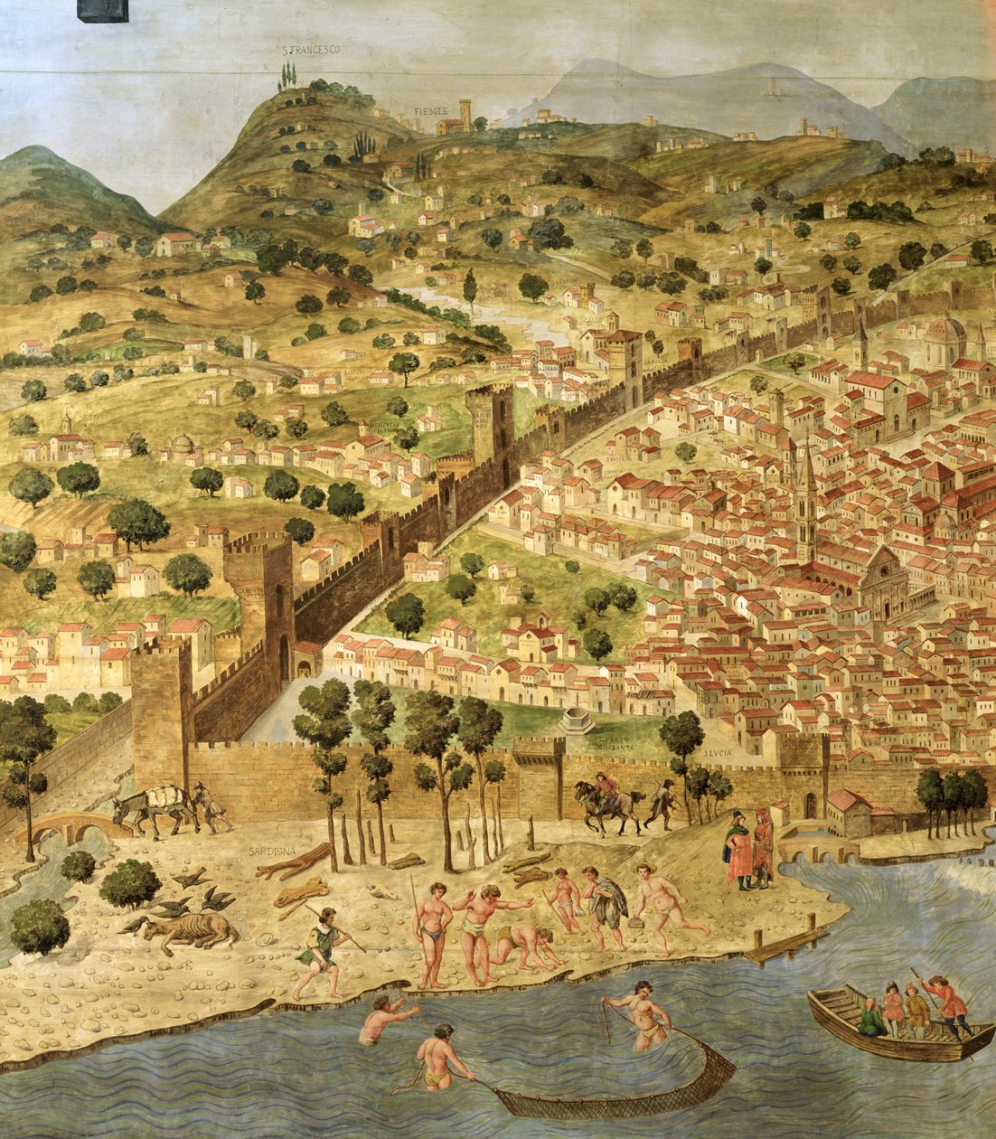 „Carta della Catena” przedstawiająca panoramę Florencji autorstwa Italian School
