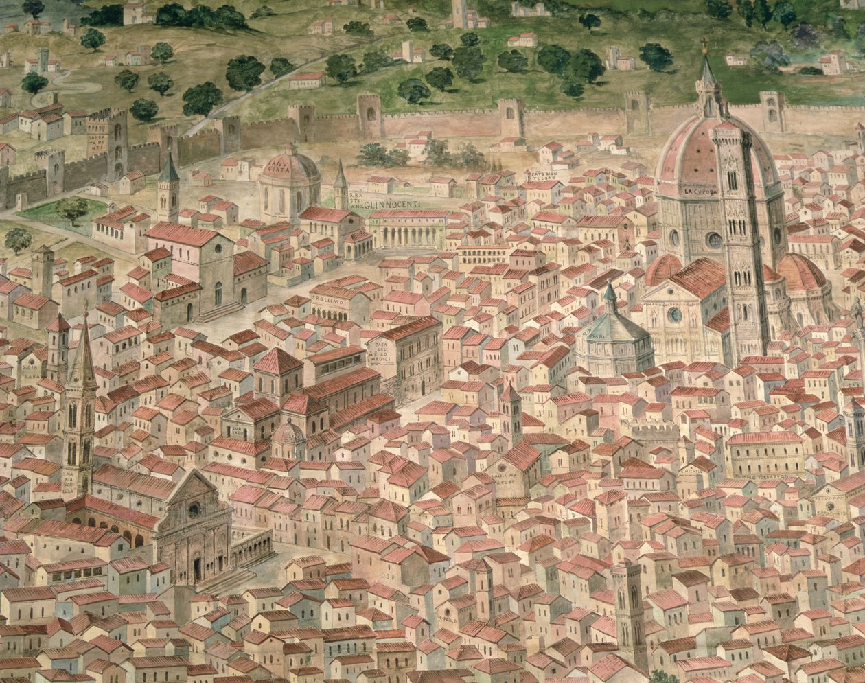 „Carta della Catena” przedstawiająca panoramę Florencji autorstwa Italian School