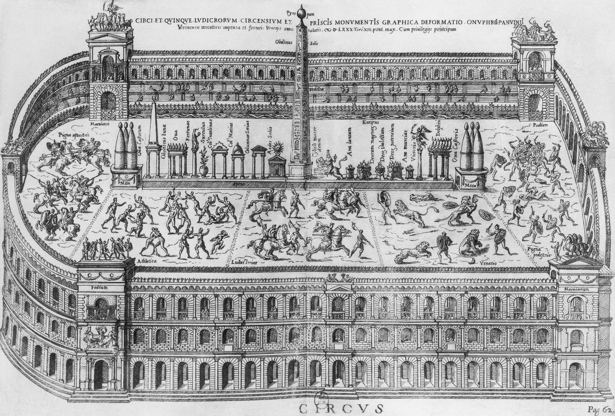 Circus Maximus w Rzymie, ok. 1600 autorstwa Italian School