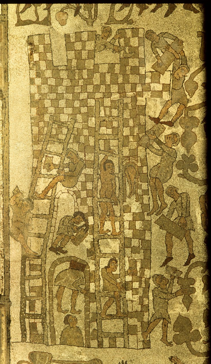 Budowa wieży Babel, 1166 (mozaika) autorstwa Italian School
