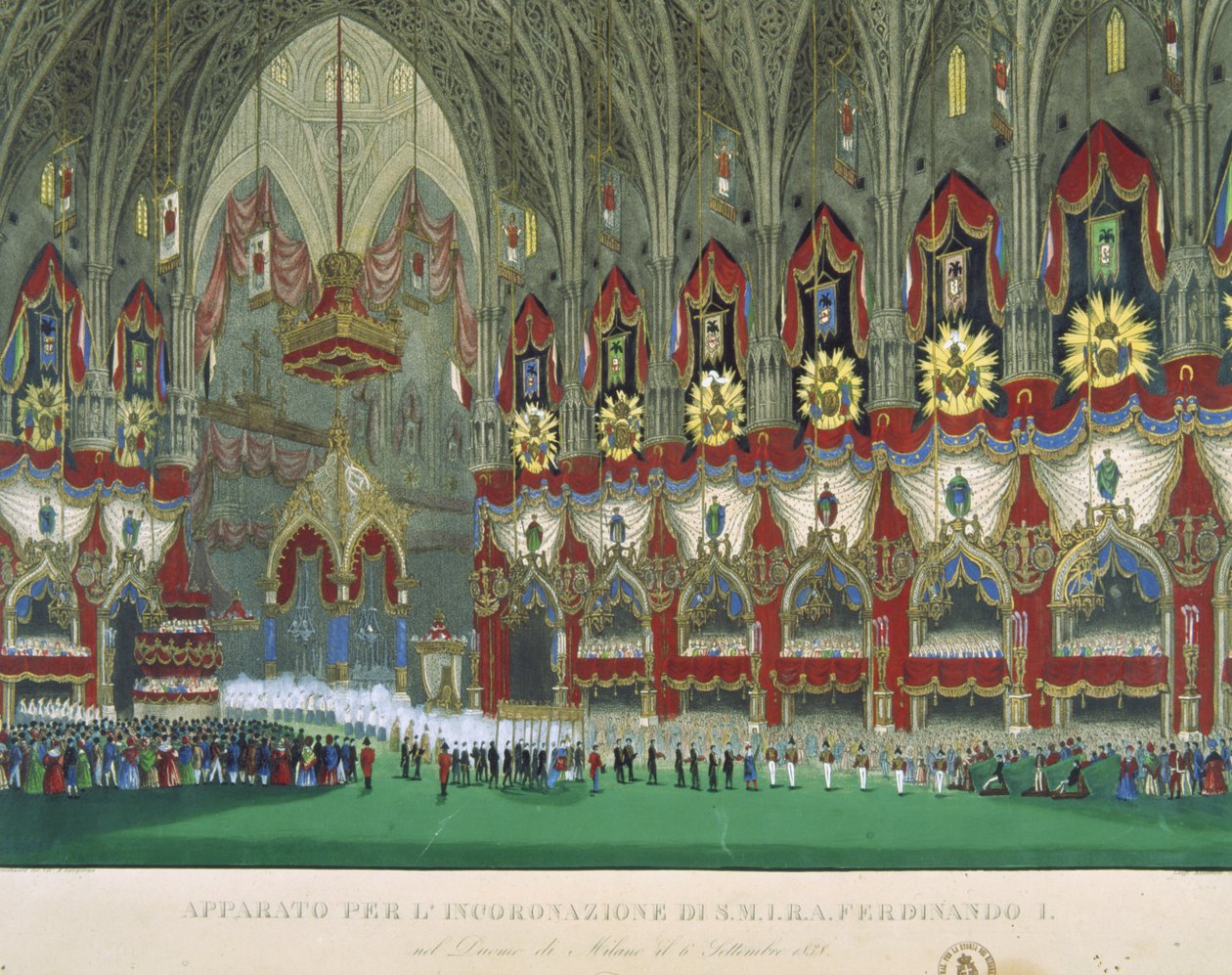 Koronacja Ferdynanda I w katedrze w Mediolanie, 6 września 1838 r. autorstwa Italian School