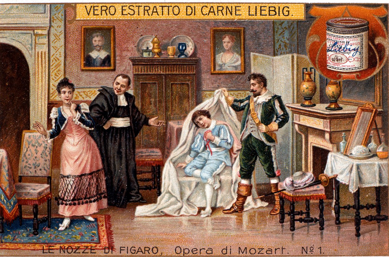Odsłonięcie Cherubina, scena z „Wesela Figara” Wolfganga Amadeusza Mozarta autorstwa Italian School