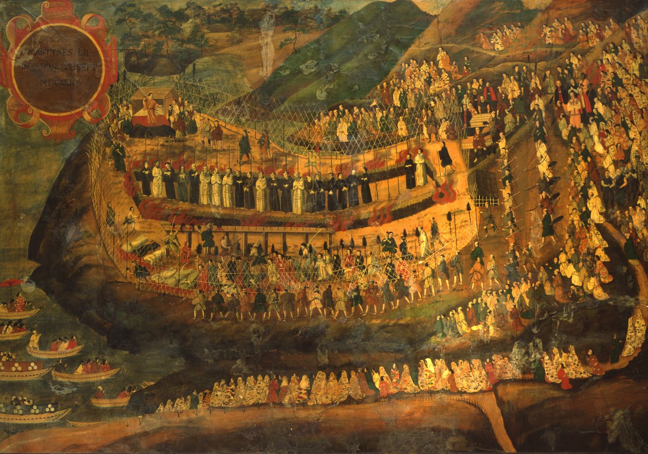 O Grande Martírio dos Cinquenta e Dois Mártires de Nagasaki (1622)polonês autorstwa Italian School