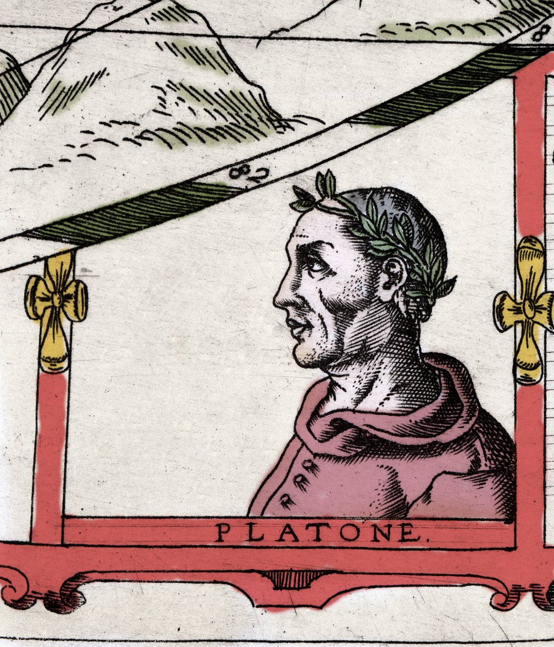 Grecki filozof Platon (428-348 pne)”” Fragment Atlasu Góry Miejskiej autorstwa Italian School