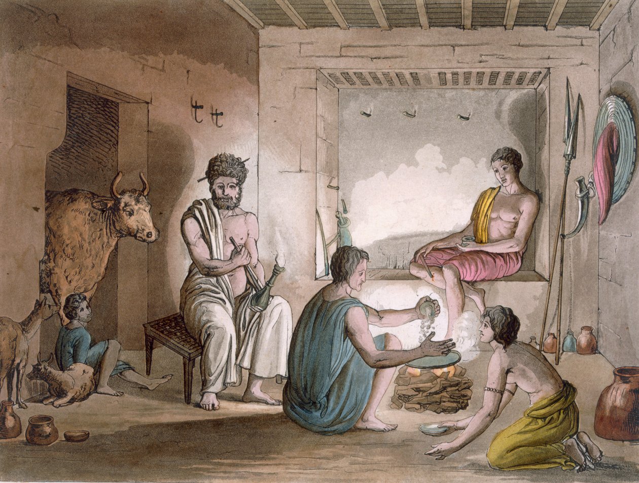 Plemię Hazorta z Abisynii, które mieszka w wykutych w skale domach, ok. 1820-30s autorstwa Italian School