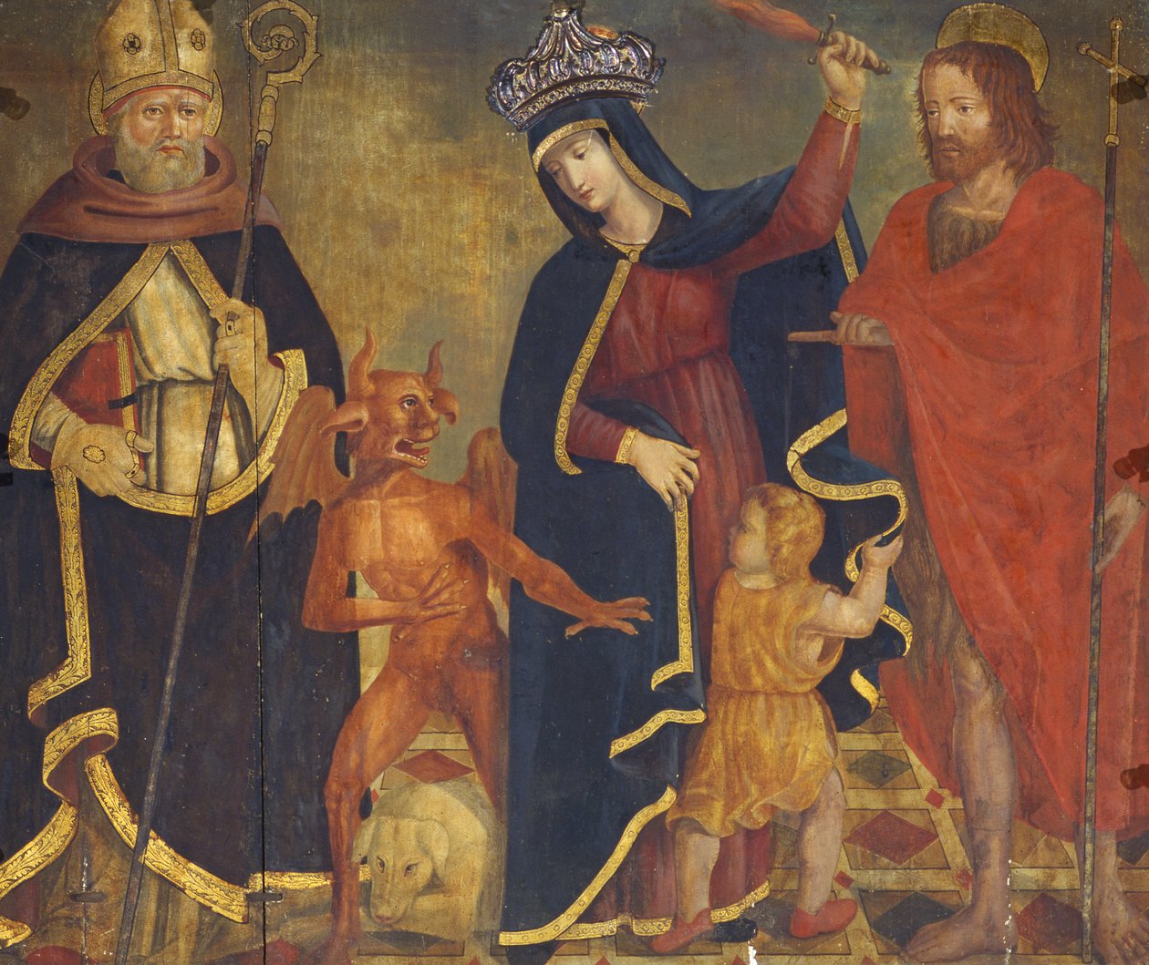 Madonna Ulga ze świętymi (tempera na panelu) autorstwa Italian School