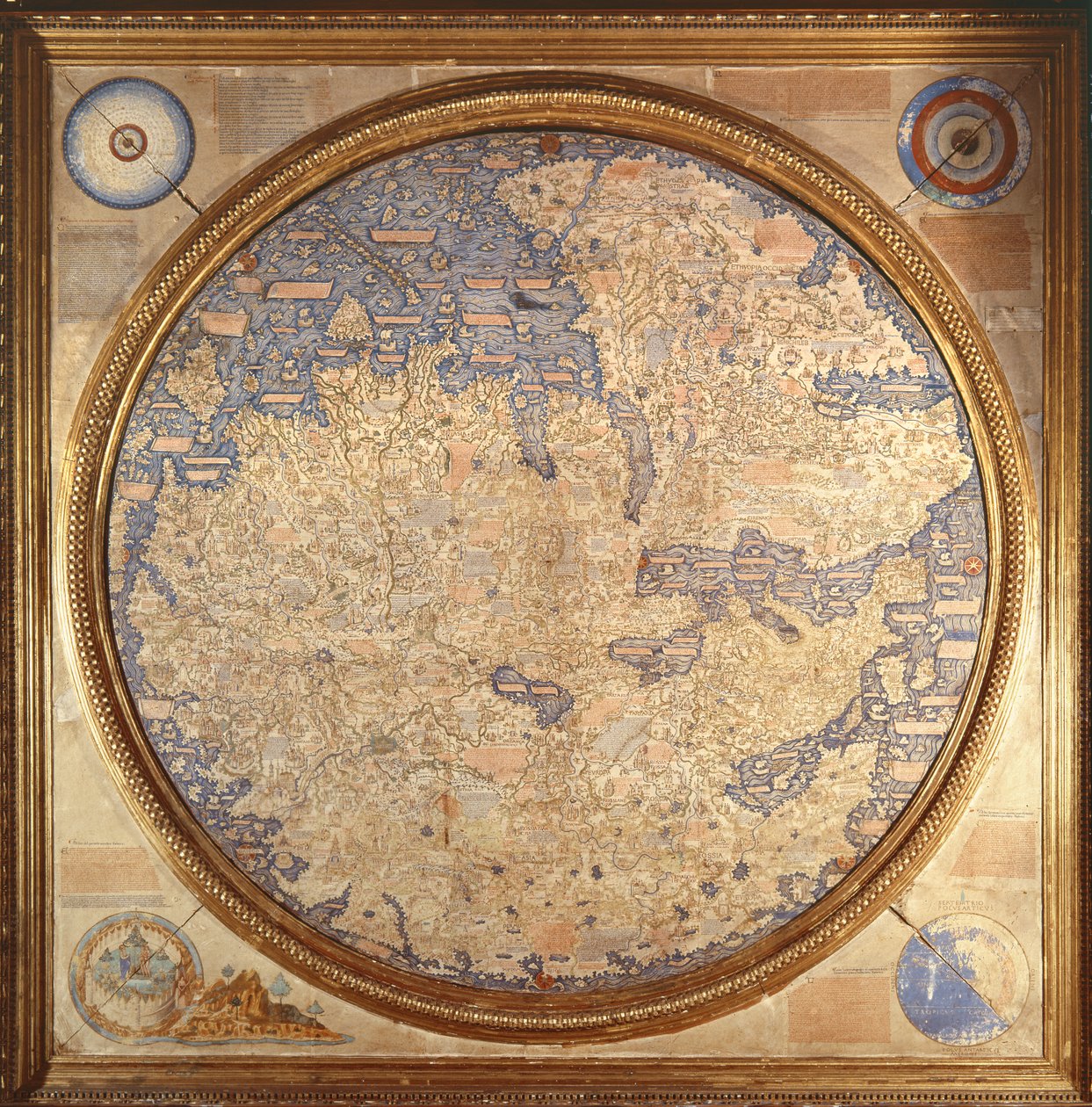 Mappa Mundi Fra Mauro, kamedulskiego mnicha z klasztoru San Michele w Murano autorstwa Italian School