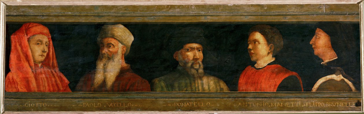 "Mistrzowie sztuki florenckiej": Giotto, Uccello, Donatello, Manetti, Brunelleschi ... autorstwa Italian School