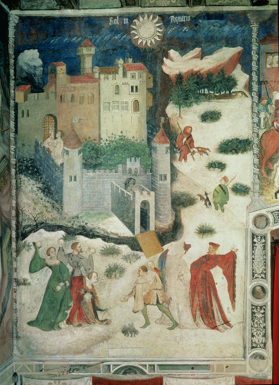 Miesiąc styczeń, ok. 1400 (fresk) (patrz także 498706) autorstwa Italian School
