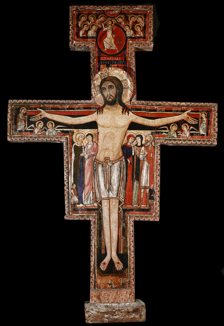 Krzyż San Damiano, ok.1100 (drewno malowane) autorstwa Italian School