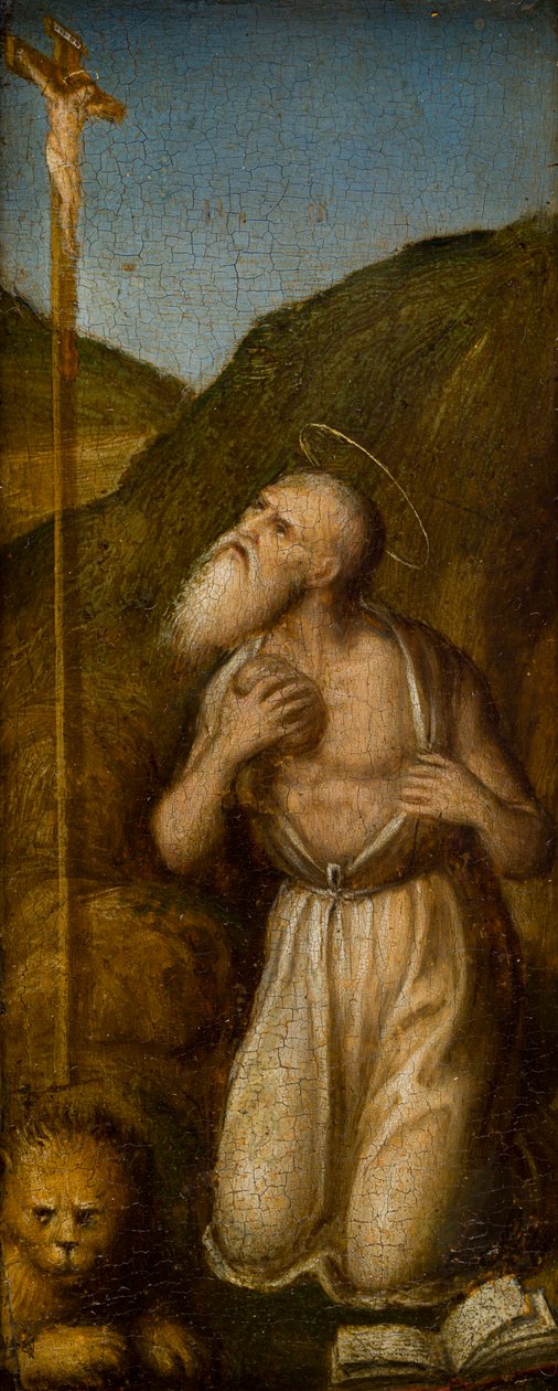 Stygmatyzacja świętych Franciszka i Hieronima, ok. 1480 (olej na desce) autorstwa Italian School