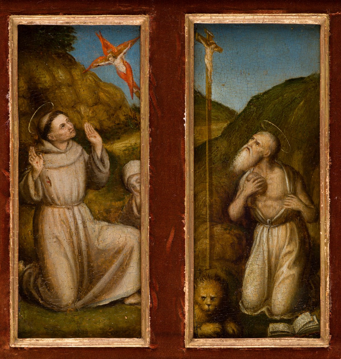 Stygmatyzacja świętych Franciszka i Hieronima, ok. 1480 (olej na desce) autorstwa Italian School