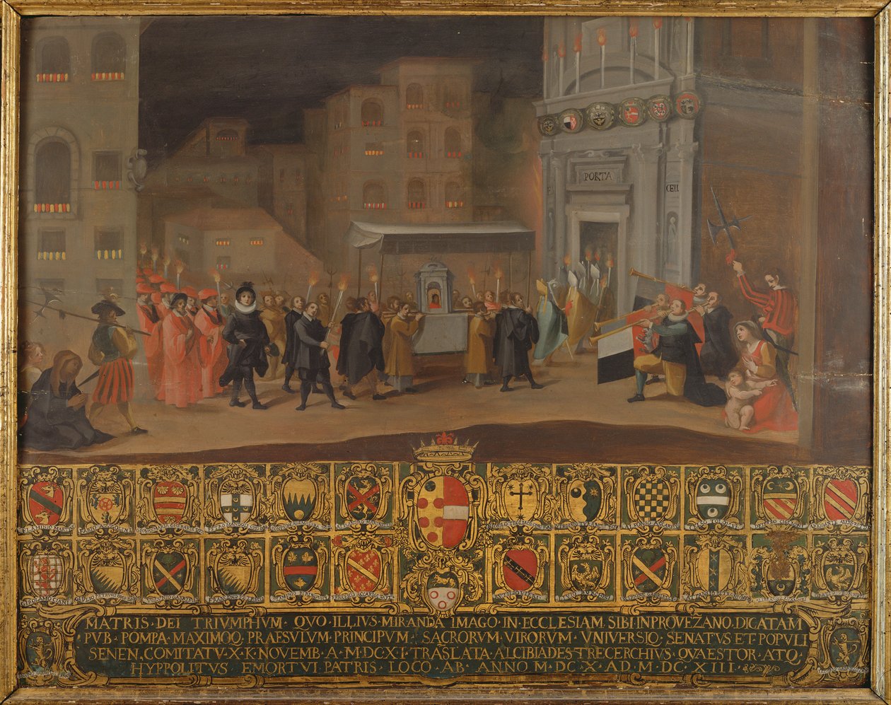 Tłumaczenie szczątków Madonny z Provenzano, 1610 autorstwa Italian School