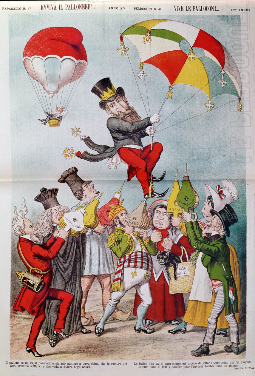 Afera Wilsona w 1887 r., przednia okładka Le Perroquet autorstwa Italian School