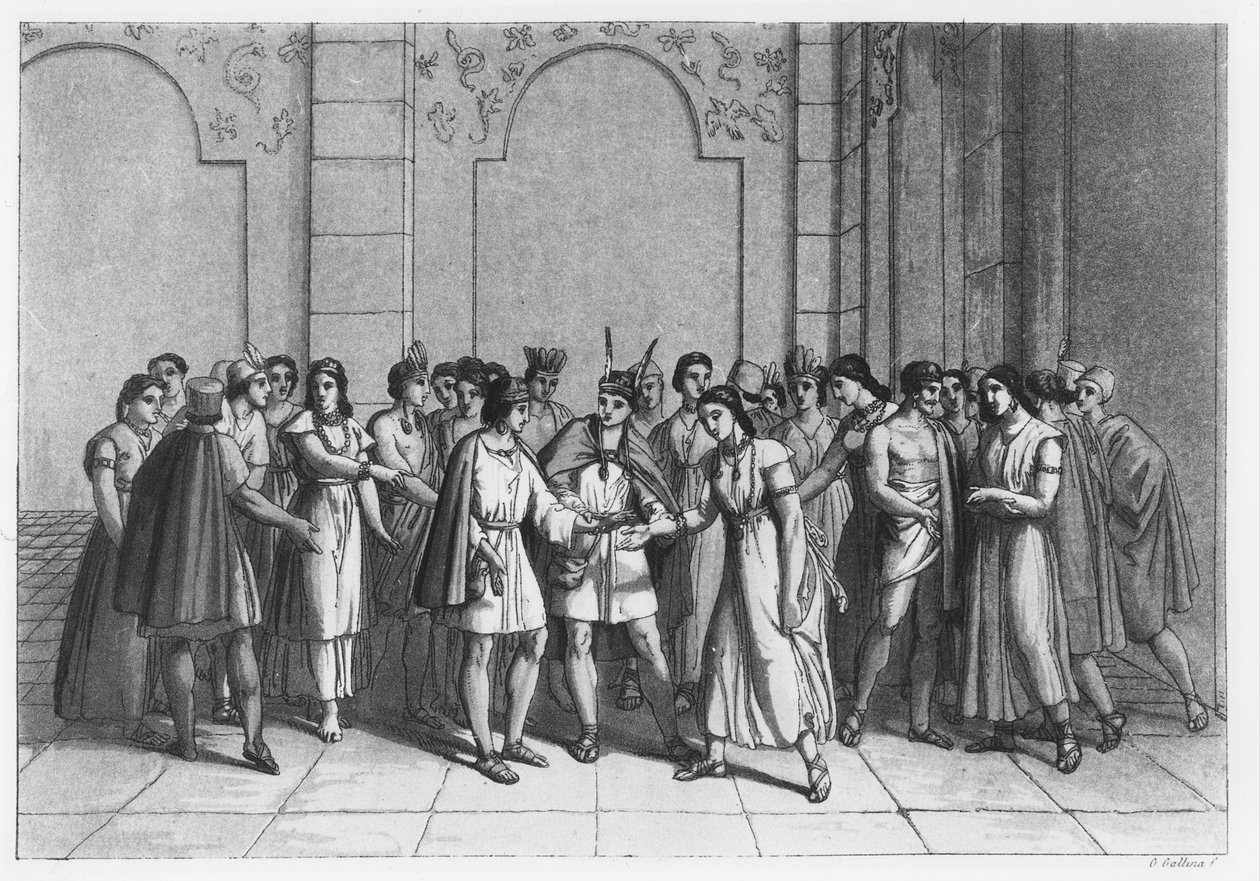 Sposób, w jaki Inkowie poślubili Princes du Sang, ok. 1820 r autorstwa Italian School